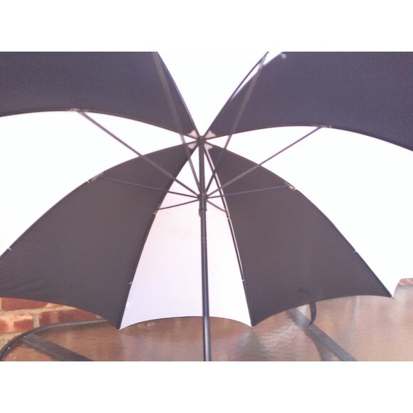 Vintage Knight McQuay Norris Large Black And White Golf Umbrella READ - Picture 6 of 10